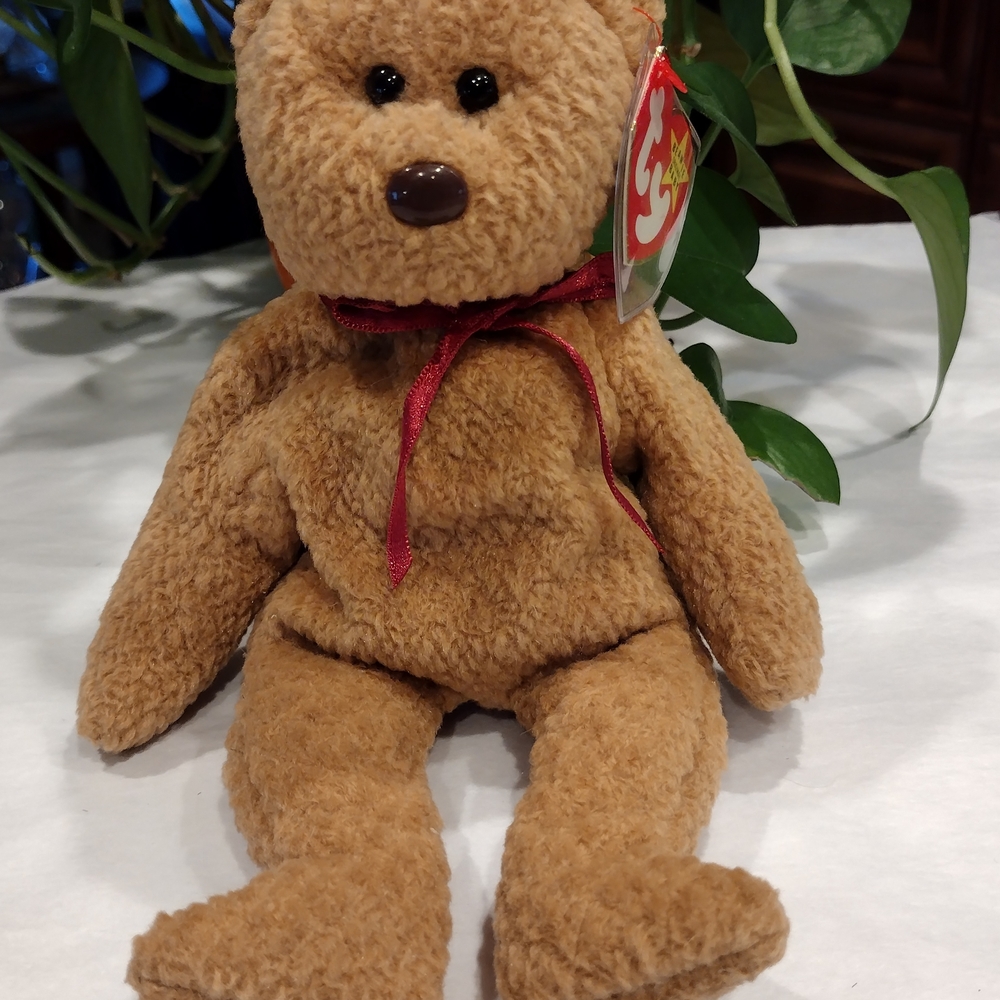 Vintage Ty "Curly" 1993 Bear With Errors